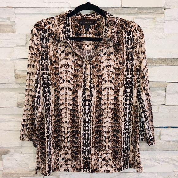 DANA BUCHMAN/ ANIMAL PRINT TUNIC - Picture 1 of 4